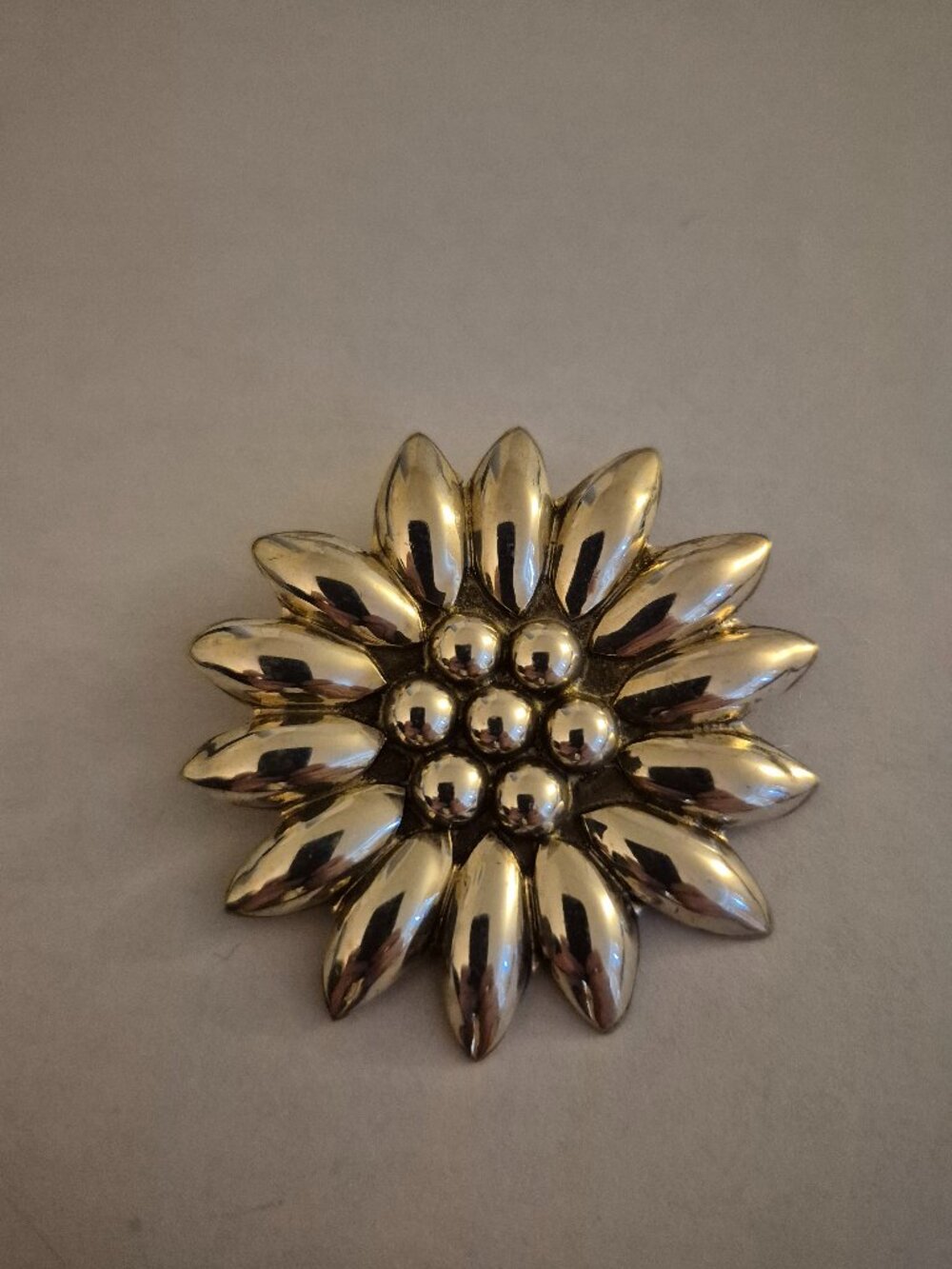 Vintage Mexican Sterling Silver Flower Brooch Pin 925
